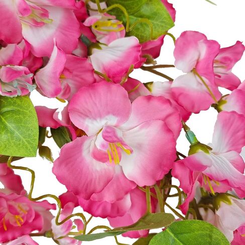 Artificial Fake Hanging Flowers Plants for Outdoor, Faux Silk Hibiscus Long Trailing Vines Realistic UV Resistant for Home Indoor Outside Front Porch Planter Patio Yard Decor,2Pcs (Yellow) in Saudi Arabia