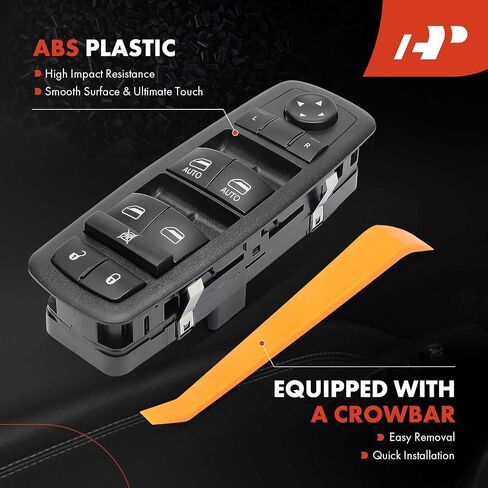 A-Premium 3+9 PINS مفتاح نافذة الطاقة الرئيسي متوافق مع Ram 1500 2500 3500 4500 5500 2013-2015، C/V & Dodge Grand Caravan 2012-2020 & Chrysler Town & Country 2012-2016، استبدال # 68110866AA in Saudi Arabia