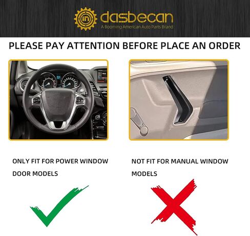 Dasbecan Left Driver Side Interior Door Pull Handle Replacement for Ford Fiesta 2011-2020 Only Fit for Power Window Relaces# D2BB-5420183-1A31 Black in Saudi Arabia
