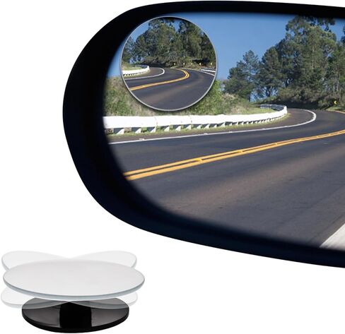 مرآة النقطة العمياء، مجموعة مرايا الرؤية الخلفية، قطعتان من مرآة النقطة العمياء القابلة للدوران 360 درجة، مرآة جانبية محدبة بدون إطار مستديرة، مع رافعة وأدوات تنظيف، ملحقات السيارة للسيارات والشاحنات والحافلات in Kuwait