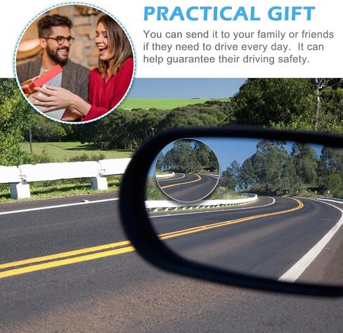 مرآة النقطة العمياء، مجموعة مرايا الرؤية الخلفية، قطعتان من مرآة النقطة العمياء القابلة للدوران 360 درجة، مرآة جانبية محدبة بدون إطار مستديرة، مع رافعة وأدوات تنظيف، ملحقات السيارة للسيارات والشاحنات والحافلات in Kuwait