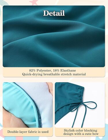 Girls Swimsuits Bikini Set 2 Pieces Color Block Bikini with Adjustable Shoulder Strap Girls Bathing Suit 7-16Y in Kuwait