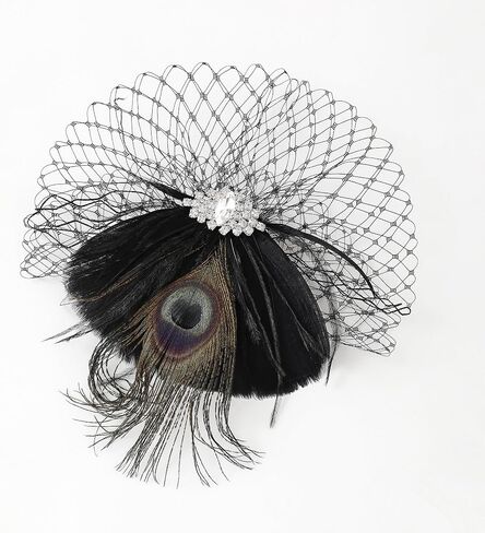 BABEYOND Veil Fascinator Hat for Women Feather Fascinators Hair Clip with Removable Veil Tea Party Hat Bridal Wedding in Saudi Arabia