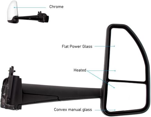 For NEW Peterbilt 579 2022-2024 Door Mirror Assembly Heated Defrost Motorized with Chrome back cover Driver Side/Left Side LH in Saudi Arabia
