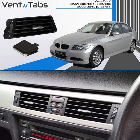 VentTabs for BMW 3 Series (2006-2013) E90/E91/E92/E93 - Front Air Outlet Vent Clip | No Tools | Replacement AC Compatible with BMW 316i, 318i, 320i, 323i, 325i, 328i, 330i, 335i | Pack of 2 in Saudi Arabia