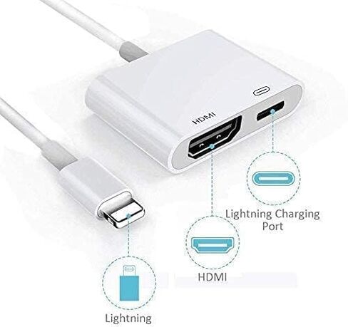 محول USB C إلى HDMI إلى iPhone 15 HDMI إلى التلفزيون، محول USB C إلى HDMI 4K@60 هرتز مع منفذ شحن، محول iPhone إلى HDMI إلى USB C متوافق مع iPhone 16/15 Series/iPad Pro/Galaxy إلى HDTV Projector in Saudi Arabia