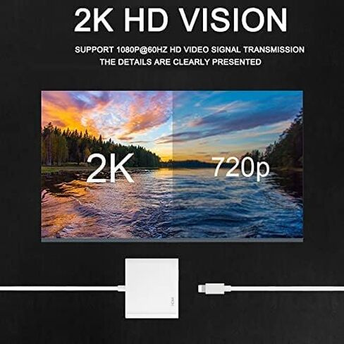 محول USB C إلى HDMI إلى iPhone 15 HDMI إلى التلفزيون، محول USB C إلى HDMI 4K@60 هرتز مع منفذ شحن، محول iPhone إلى HDMI إلى USB C متوافق مع iPhone 16/15 Series/iPad Pro/Galaxy إلى HDTV Projector in Saudi Arabia