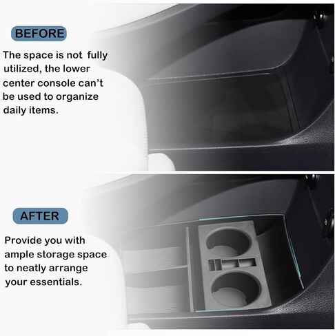 صينية تنظيم وحدة التحكم المركزية السفلية متوافقة مع Hyundai Palisade 2019-2024 مع ملحقات داخلية لحامل الأكواب، صندوق تخزين واقي للمشروبات، أسود in Kuwait
