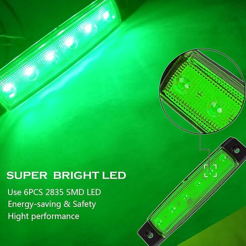 10 Pcs Green LED Rock Lights,Boat Interior Light,Side Marker Fender Wheel Well Underglow Lamps for Snowmobile,Truck,ATV,Pickup,Golf Cart,Camper,Cab,RV,SUV in Saudi Arabia