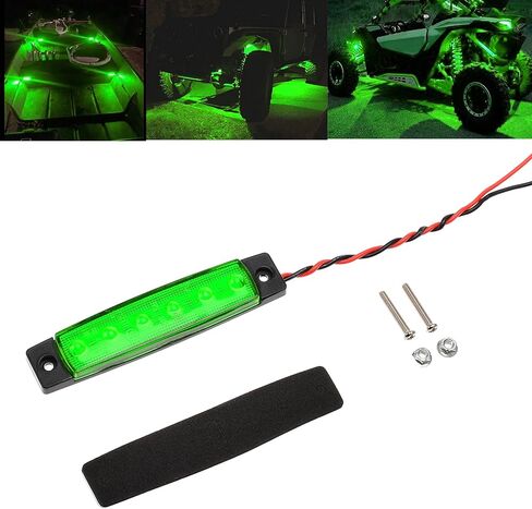 10 Pcs Green LED Rock Lights,Boat Interior Light,Side Marker Fender Wheel Well Underglow Lamps for Snowmobile,Truck,ATV,Pickup,Golf Cart,Camper,Cab,RV,SUV in Saudi Arabia