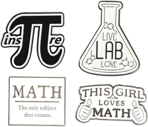 4 قطع من سلسلة الرياضيات دبوس المينا كوب تجربة رائع على شكل سبيكة بروش أنيق متعدد الاستخدامات دبوس شارة طلاء DIY لحقيبة الملابس والقبعة وسترة حقيبة الظهر وإكسسوارات الهدايا in Kuwait