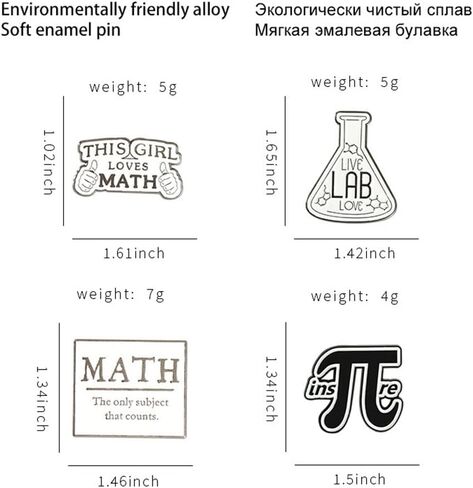 4 قطع من سلسلة الرياضيات دبوس المينا كوب تجربة رائع على شكل سبيكة بروش أنيق متعدد الاستخدامات دبوس شارة طلاء DIY لحقيبة الملابس والقبعة وسترة حقيبة الظهر وإكسسوارات الهدايا in Kuwait