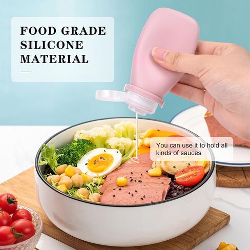 3oz Food-Grade Silicone Travel Bottles for Toiletries – TSA Approved Leak Proof Containers with Blue Wash Bag, Toothbrush Cover, and Labels | Perfect for Toiletries, Lotion, and Salad Dressings (Pink) in Saudi Arabia