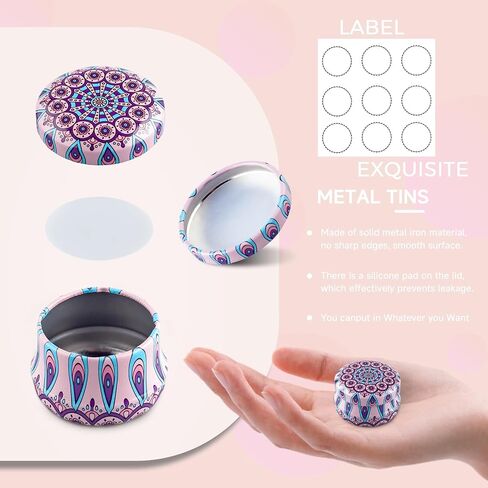 10Gram Lip Balm Containers, 12pcs Round Metal Salve Tins with Lids, Mini Candle Jars, Small Sample Containers for Balms, Salves, Cosmetic, Nail Polish, DIY Items in Saudi Arabia