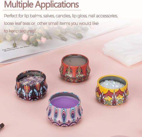10Gram Lip Balm Containers, 12pcs Round Metal Salve Tins with Lids, Mini Candle Jars, Small Sample Containers for Balms, Salves, Cosmetic, Nail Polish, DIY Items in Saudi Arabia