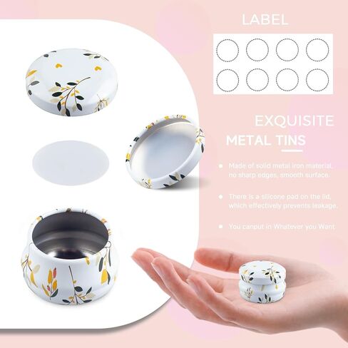 10Gram Lip Balm Containers, 12pcs Round Metal Salve Tins with Lids, Mini Candle Jars, Small Sample Containers for Balms, Salves, Cosmetic, Nail Polish, DIY Items in Saudi Arabia