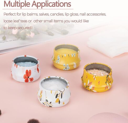 10Gram Lip Balm Containers, 12pcs Round Metal Salve Tins with Lids, Mini Candle Jars, Small Sample Containers for Balms, Salves, Cosmetic, Nail Polish, DIY Items in Saudi Arabia