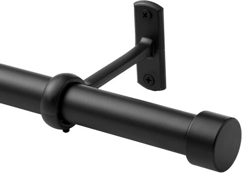 1 Inch Curtain Rods for 28-48 Inch Window Curtain Rod, Curtain Rods for Windows, Hanging Curtain Rod&Wall Mount with Brackets, Outdoor Curtain Rod, Black in Saudi Arabia
