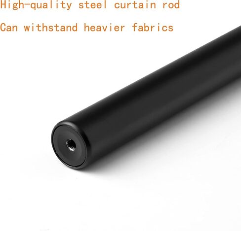 1 Inch Curtain Rods for 28-48 Inch Window Curtain Rod, Curtain Rods for Windows, Hanging Curtain Rod&Wall Mount with Brackets, Outdoor Curtain Rod, Black in Saudi Arabia