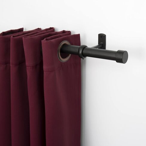 1 Inch Curtain Rods for 28-48 Inch Window Curtain Rod, Curtain Rods for Windows, Hanging Curtain Rod&Wall Mount with Brackets, Outdoor Curtain Rod, Black in Saudi Arabia