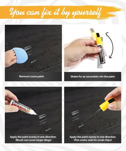 RACOONA Touch Up Paint Pen,2 in 1 Car Paint Scratch Repair,Car Scratch Remover for Deep Scratches,Car Accessories Car Paint Pen,Automotive Touch Up Paint Pen,Car Paint Touch Up for Car Scratch (Yellow) in Saudi Arabia