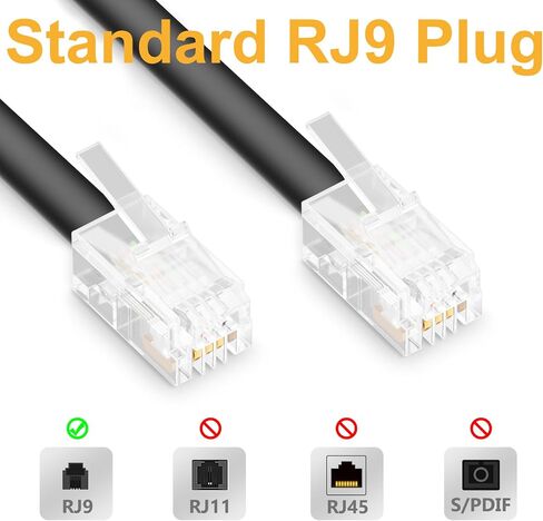 Uvital 10FT Phone Cord for Landline, 2 Pack Telephone Cords for Landline Phones(Coiled Length: 1.2FT), Black Short Phone Handset Cord, RJ9 4P4C Landline Phone Cord, No Tangle Phone Cord in Kuwait