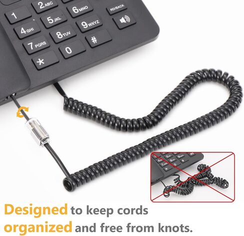 Uvital 10FT Phone Cord for Landline, 2 Pack Telephone Cords for Landline Phones(Coiled Length: 1.2FT), Black Short Phone Handset Cord, RJ9 4P4C Landline Phone Cord, No Tangle Phone Cord in Kuwait
