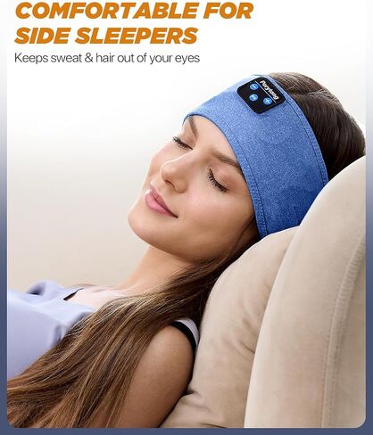 Sleep Headphones Headband, Wireless Sleeping Earbuds Earphones Sweat Resistant with Ultra-Thin HD Stereo Speaker, Bluetooth 5.2 for Workout Running Cool Gadgets Unique Gifts for Men Women in Kuwait
