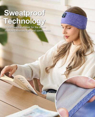 Sleep Headphones Headband, Wireless Sleeping Earbuds Earphones Sweat Resistant with Ultra-Thin HD Stereo Speaker, Bluetooth 5.2 for Workout Running Cool Gadgets Unique Gifts for Men Women in Kuwait