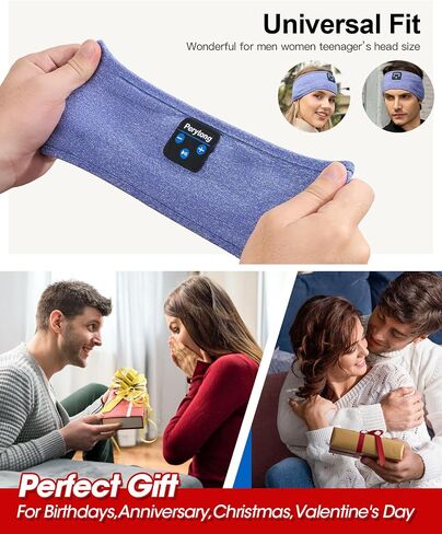 Sleep Headphones Headband, Wireless Sleeping Earbuds Earphones Sweat Resistant with Ultra-Thin HD Stereo Speaker, Bluetooth 5.2 for Workout Running Cool Gadgets Unique Gifts for Men Women in Kuwait