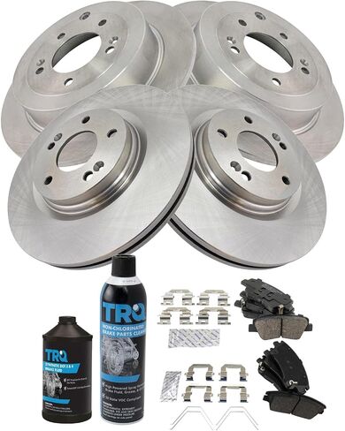 TRQ Front and Rear Brake Pad & Rotor Kit Brake Chemical Kit Brake Pads Brake Rotor Ceramic Compatible with 2013-2019 Nissan Sentra in Saudi Arabia