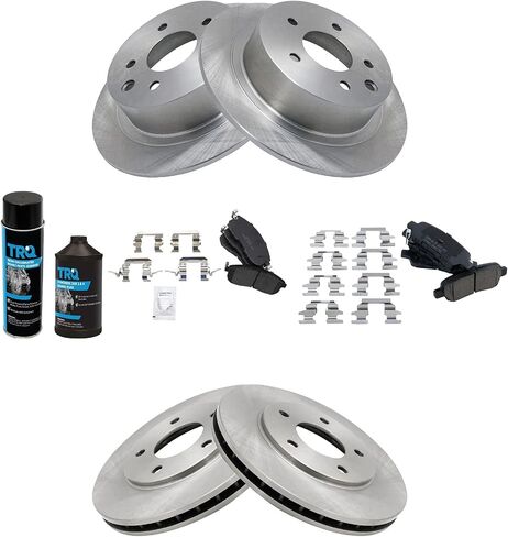 TRQ Front and Rear Brake Pad & Rotor Kit Brake Chemical Kit Brake Pads Brake Rotor Ceramic Compatible with 2013-2019 Nissan Sentra in Saudi Arabia