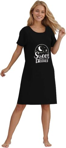 weVSwe Nightgowns for Women Short Sleeve Nightshirt Comfy Night Dress Sleepwear Casual Plus Size S-XXL in Saudi Arabia