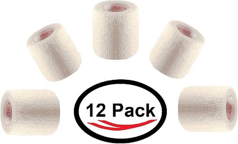 Vet Wrap Wrap Tape (Blue with Paw Prints) (2 Pack) (2 Inch x 15 feet) Self Adhesive Adherent Adhering Cohesive Flex Self Stick Bandage Grip Roll Dog Cat Pet Horse in Kuwait