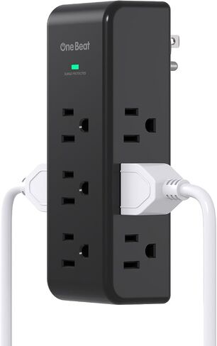 Surge Protector Outlet Extender with Rotating Plug, 9 AC Multi Plug Wall Outlet Expander, 1800J Wall Charger, 3-Sided Power Strip Electrical Plug Adapter Outlet Splitter for Home Office College Dorm in Kuwait