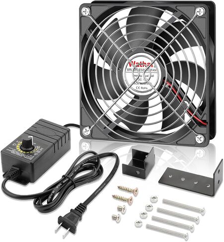 Wathai 120mm Muffin Fan Dual Ball with AC 110v - 240V Speed Control High Performance for Doorways, Wood Stoves, Fireplaces 2 Pack in Kuwait