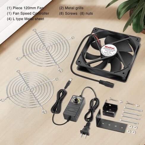 Wathai 120mm Muffin Fan Dual Ball with AC 110v - 240V Speed Control High Performance for Doorways, Wood Stoves, Fireplaces 2 Pack in Kuwait