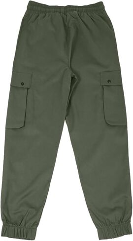 Men Joggers Cargo Pants Hiking Outdoor Recreation Pants Stack Elastic Waist Pocket Pants Casual Plus Size Pants S-5XL in Saudi Arabia