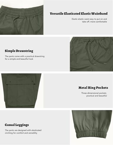 Men Joggers Cargo Pants Hiking Outdoor Recreation Pants Stack Elastic Waist Pocket Pants Casual Plus Size Pants S-5XL in Saudi Arabia