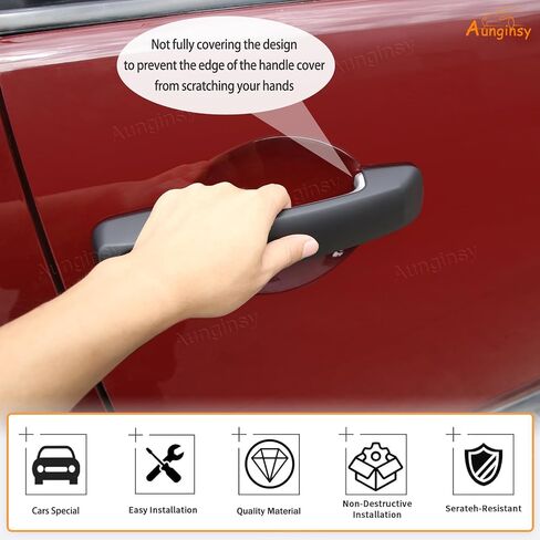 Aunginsy Rear View Mirror Cover Cap & Exterior Door Handle Protector Cover Kit Compatible with Toyota FJ Cruiser 2007-2021 Side Door Rearview Mirror Outer Door Handles Trim Decorative ABS Accessories in Kuwait