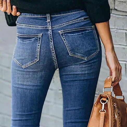 High Waisted Flare Jeans for Women Retro Slim Fit Street Trendy Straight Leg Curvy Stretchy Bell Bottom Denim Pants in Kuwait