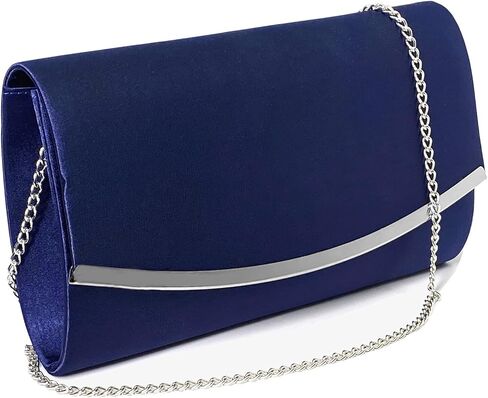 Women's Satin Evening Bag Flap Envelope Clutch Purses Crossbody Bag with Detachable Chain in Saudi Arabia
