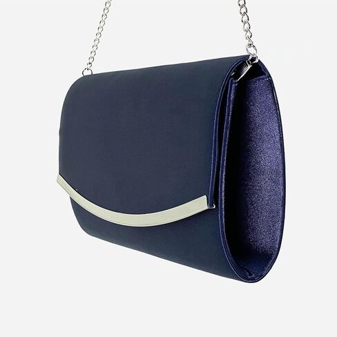 Women's Satin Evening Bag Flap Envelope Clutch Purses Crossbody Bag with Detachable Chain in Saudi Arabia