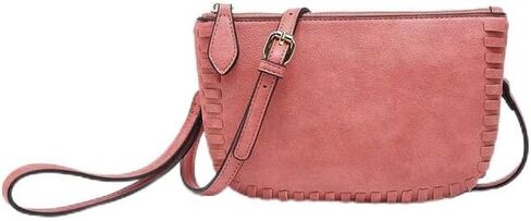 JEN & CO. Bonnie Vegan Leather Small Crossbody Bags Whipstitch Wristlet Wallets Clutch Purses Shoulder Handbag for Women in Kuwait