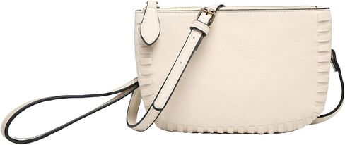 JEN & CO. Bonnie Vegan Leather Small Crossbody Bags Whipstitch Wristlet Wallets Clutch Purses Shoulder Handbag for Women in Kuwait