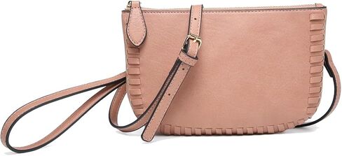 JEN & CO. Bonnie Vegan Leather Small Crossbody Bags Whipstitch Wristlet Wallets Clutch Purses Shoulder Handbag for Women in Kuwait