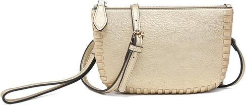 JEN & CO. Bonnie Vegan Leather Small Crossbody Bags Whipstitch Wristlet Wallets Clutch Purses Shoulder Handbag for Women in Kuwait