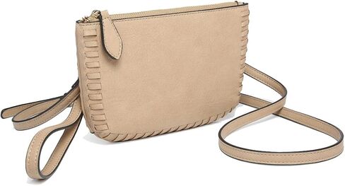 JEN & CO. Bonnie Vegan Leather Small Crossbody Bags Whipstitch Wristlet Wallets Clutch Purses Shoulder Handbag for Women in Kuwait