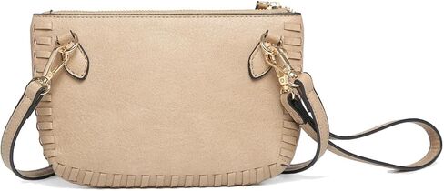 JEN & CO. Bonnie Vegan Leather Small Crossbody Bags Whipstitch Wristlet Wallets Clutch Purses Shoulder Handbag for Women in Kuwait
