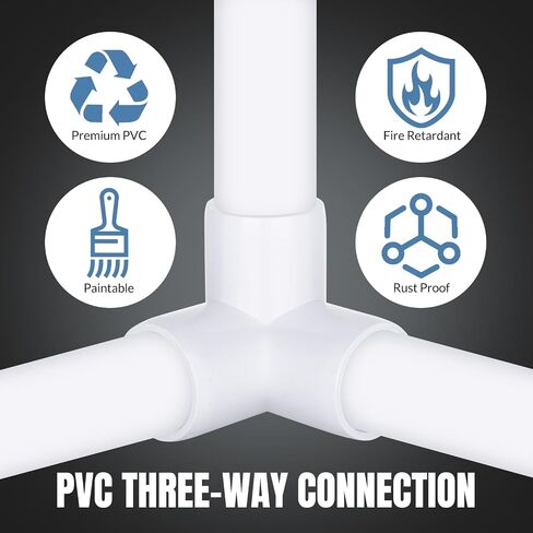 20-حزمة 1/2 بوصة المحملة تركيب PVC 3 طريقة الأثاث الصف الأنابيب الكوع موصل DIY بها بنفسك PVC الجرف تجهيزات أنابيب الدفيئة in Kuwait